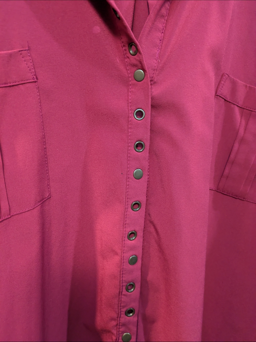 🔴3/$15 N Touch Berry Red Button-Front Tunic Shirt - Picture 4 of 12
